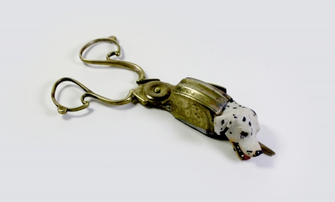 Affan Baghpati  Clip, 2020  Assemblage, found objects, brass, polymer resin  1.20 x 6.50 x 2.40 in